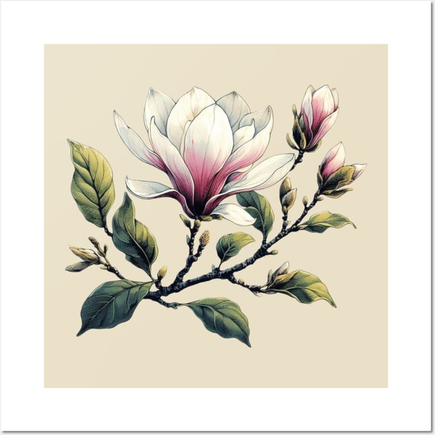 Magnolia Flower Wall Art by JohnTy